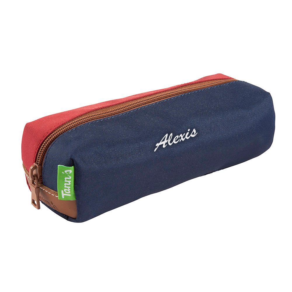 Trousse Tann's bicolore marine et rouge personnalisable
