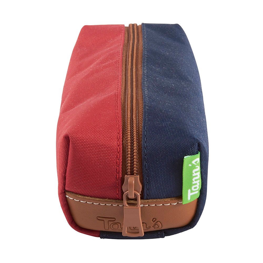Trousse Tann's bicolore marine et rouge personnalisable
