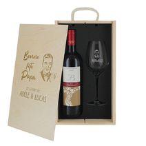 Caisse vin 2 pièces gravée Fête des Pères