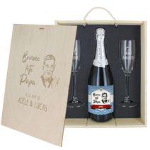 Caisse Champagne 3 pièces personnalisée Fête des Pères