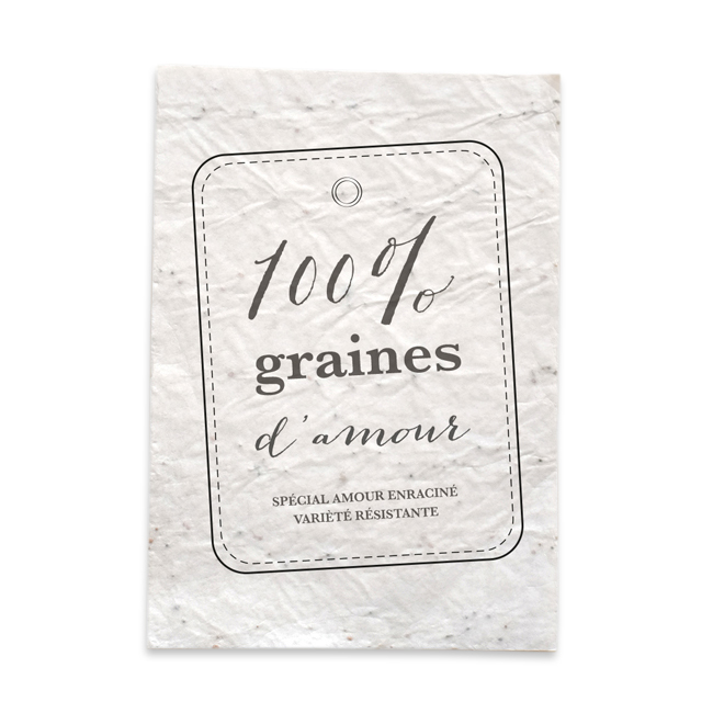 Carte Graines d'Amour biodégradable à faire pousser