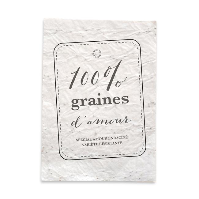 Carte Graines d'Amour biodégradable à faire pousser