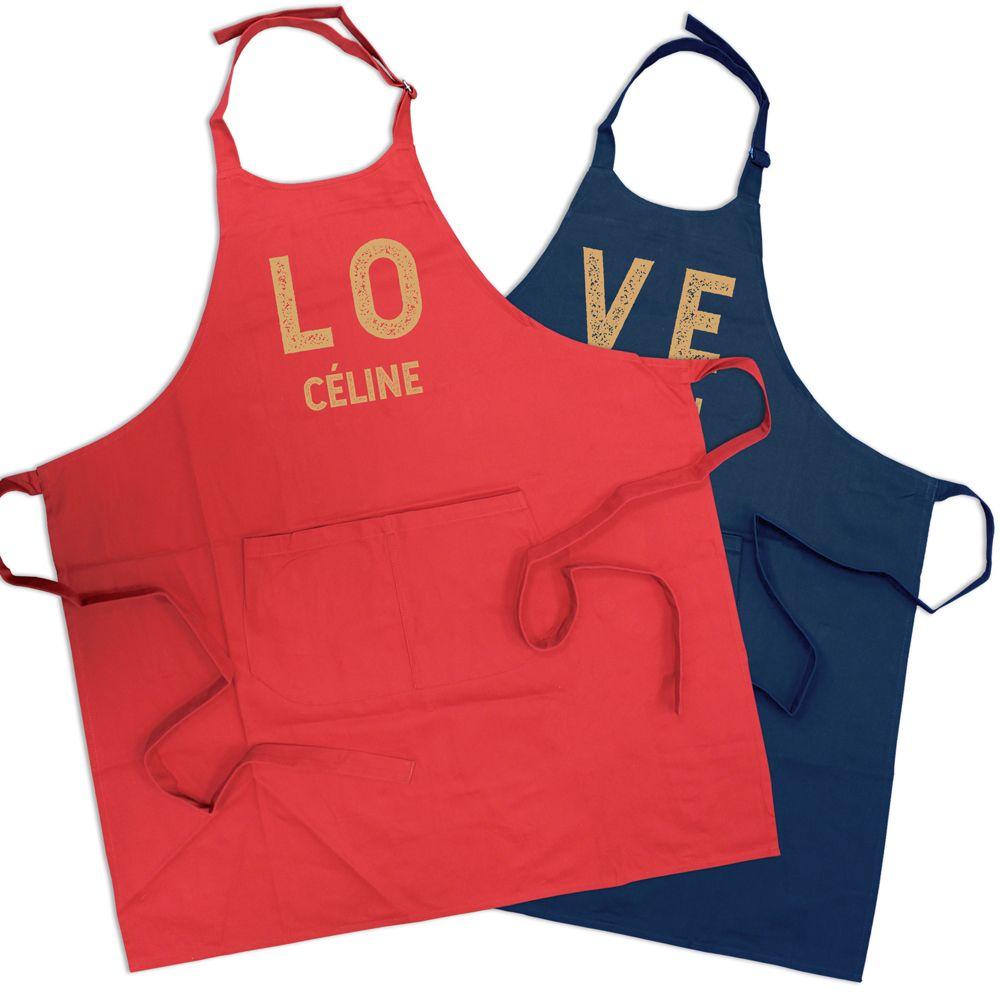 Paire de tabliers Amour en coton bio