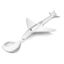 Cuillère de bébé forme d'avion gravée