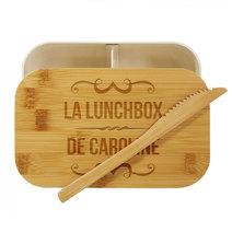 Bento avec couvercle en bambou gravé