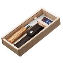 Coffret couteau Opinel n°8 manche en Olivier personnalisé