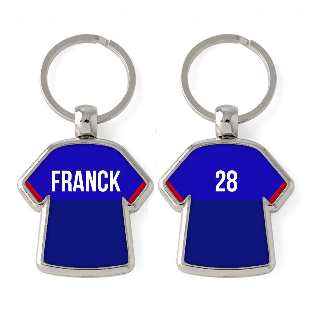 Porte-clés Maillot de foot multicolore prénom