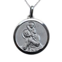 Médaille St Christophe en argent massif prénom