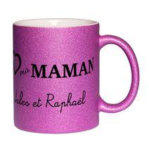 Mug à paillettes personnalisé J'aime...