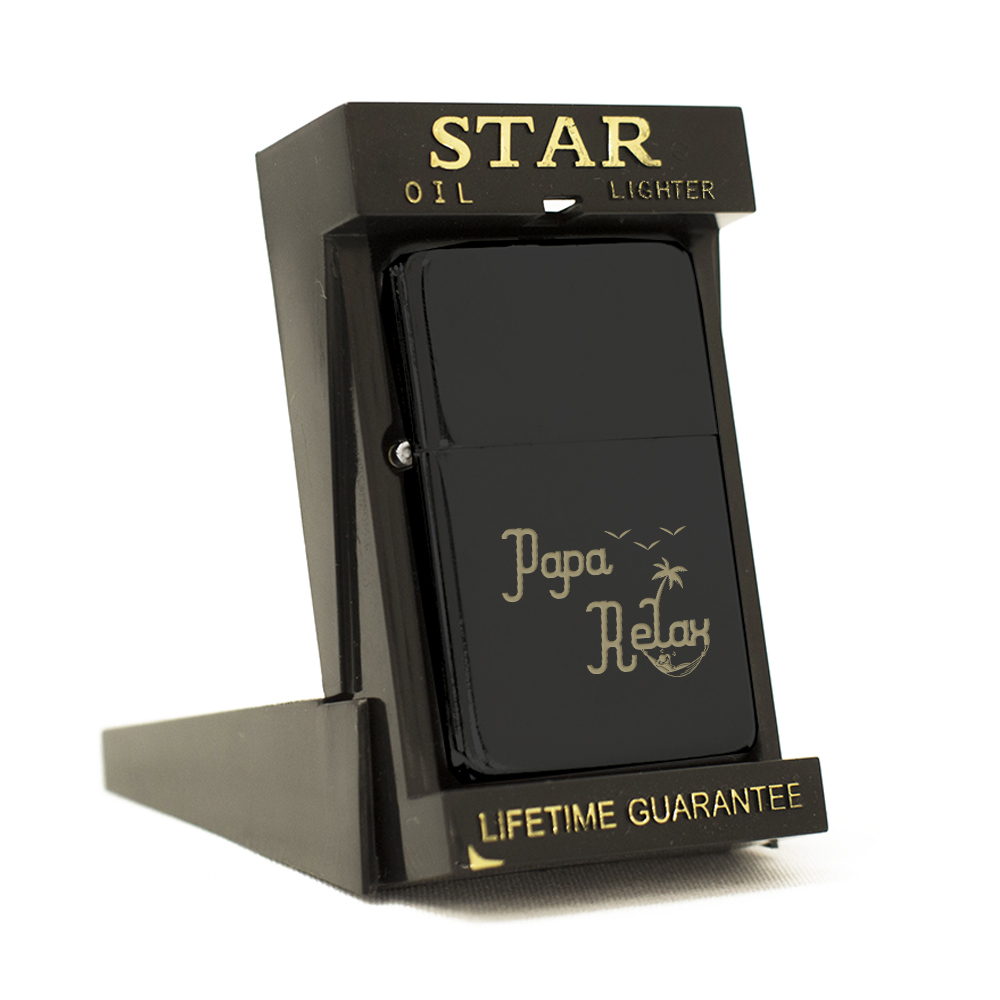 Briquet Star noir Papa Relax