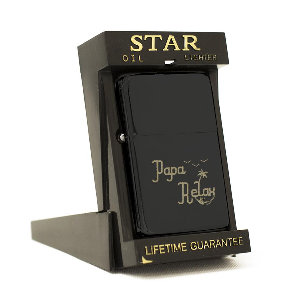 Briquet Star noir Papa Relax