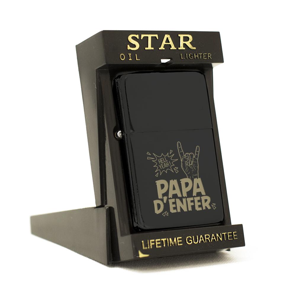 Briquet Star noir Papa d'Enfer