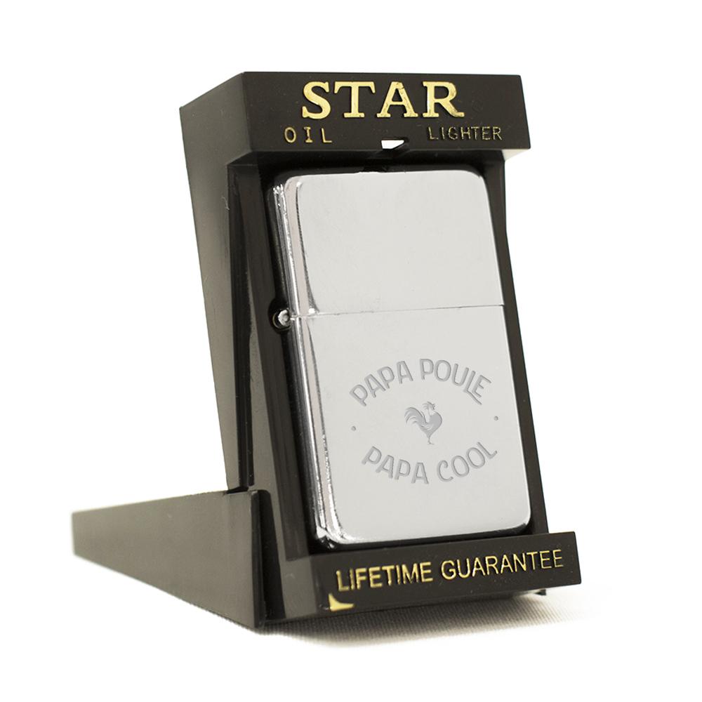 Briquet Star chromé Papa Poule - Cool