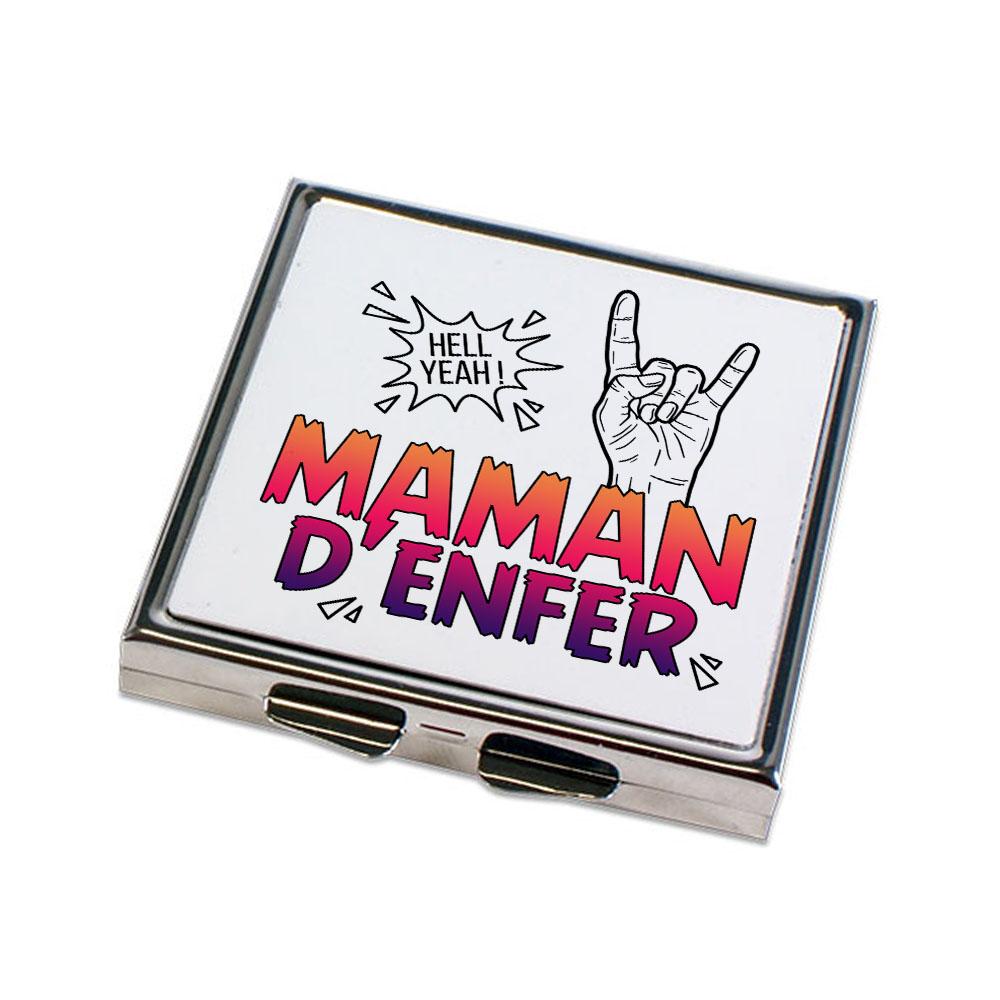 Miroir de poche Maman d'Enfer plat