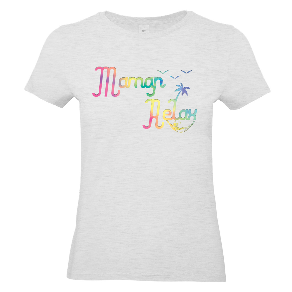 T-shirt femme gris ash Maman Relax