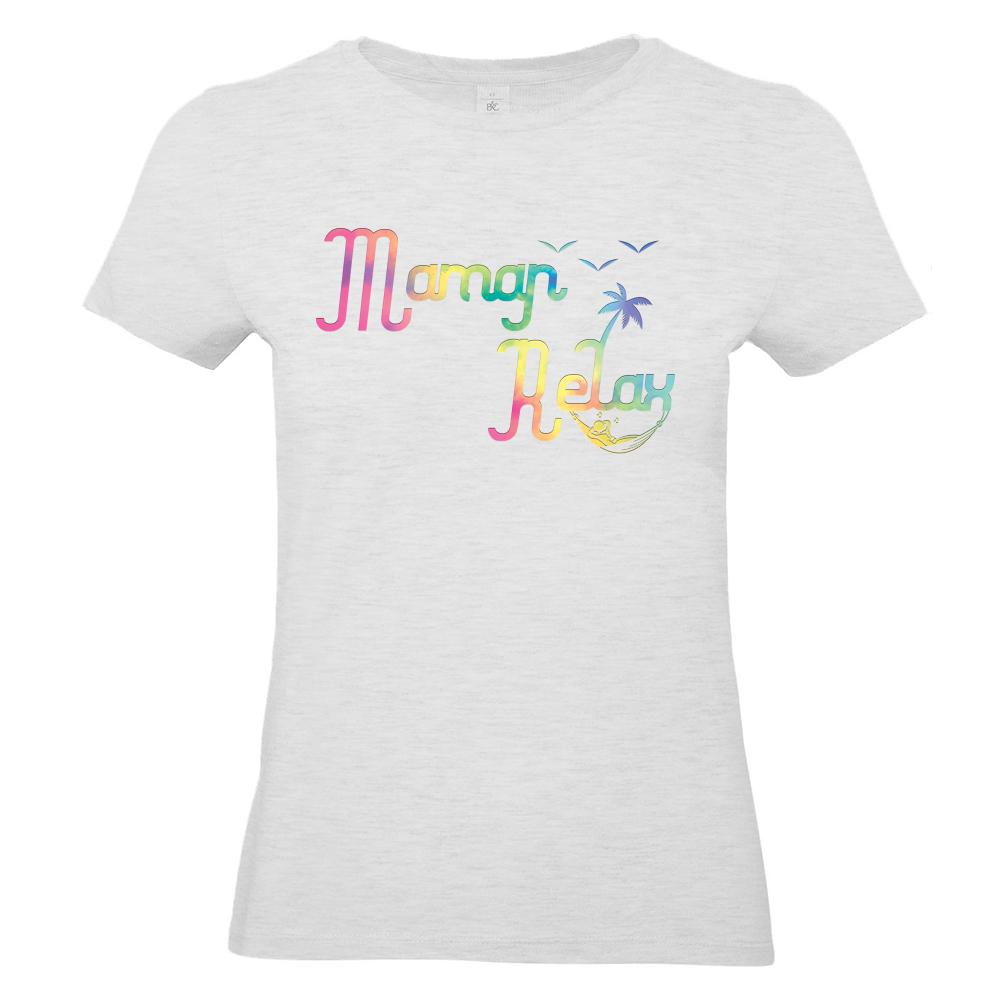 T-shirt femme gris ash Maman Relax