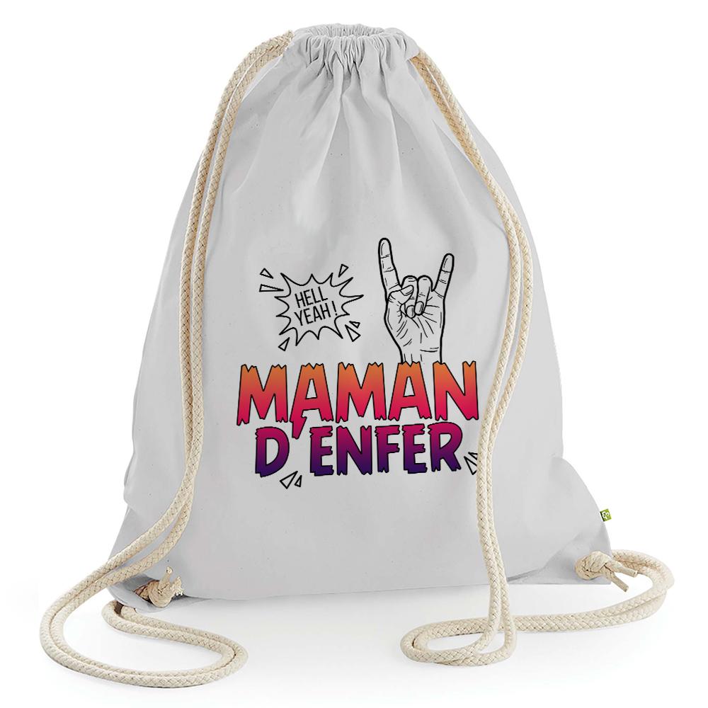 Sac de loisir gris clair Maman d'Enfer