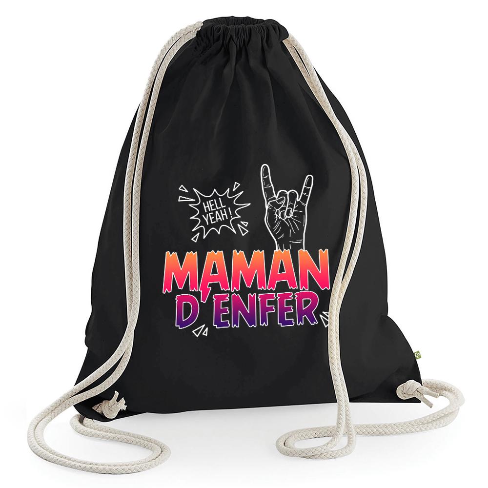 Sac de loisir noir Maman d'Enfer