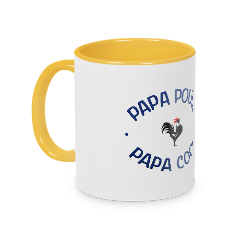 Mug jaune papa poule - cool