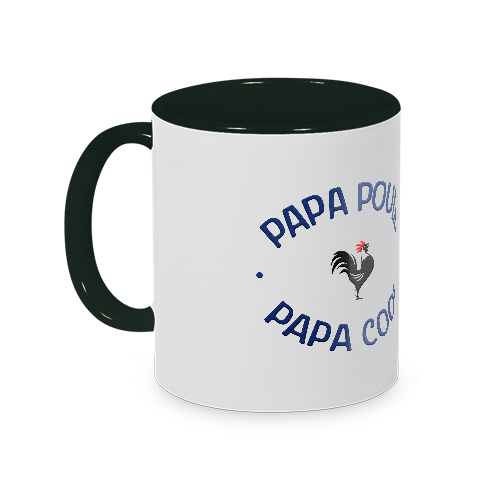 Mug noir papa poule - cool