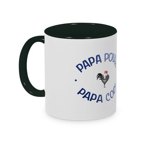 Mug noir papa poule - cool