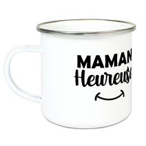 Tasse émaillée Maman heureuse