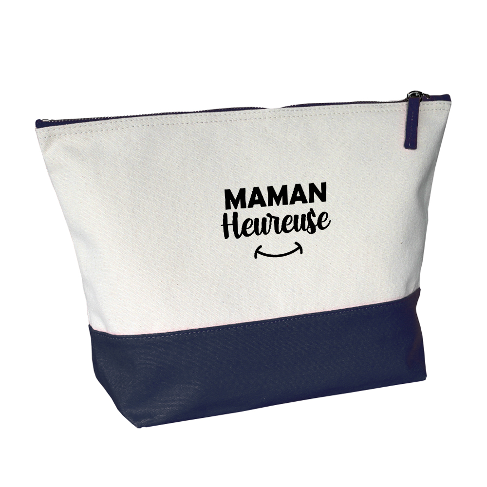 Grande trousse bicolore bleue Maman heureuse