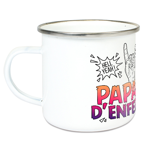 Tasse émaillée Papa d'enfer