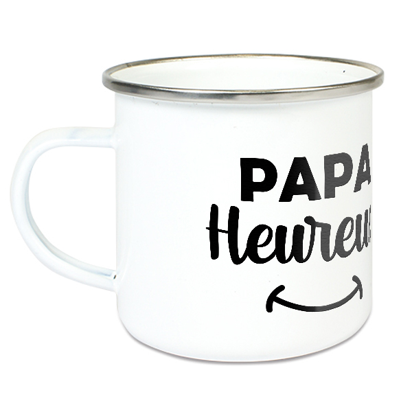 Tasse émaillée Papa heureux