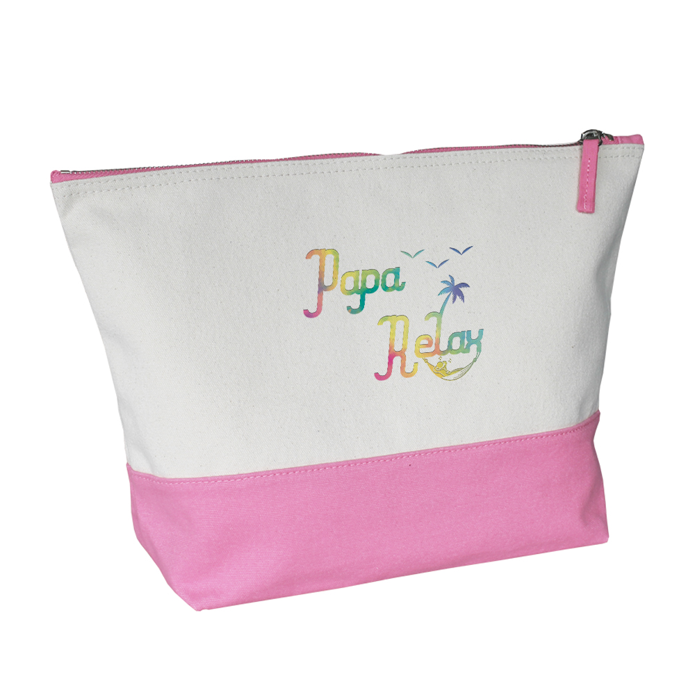 Grande trousse bicolore Papa relax rose
