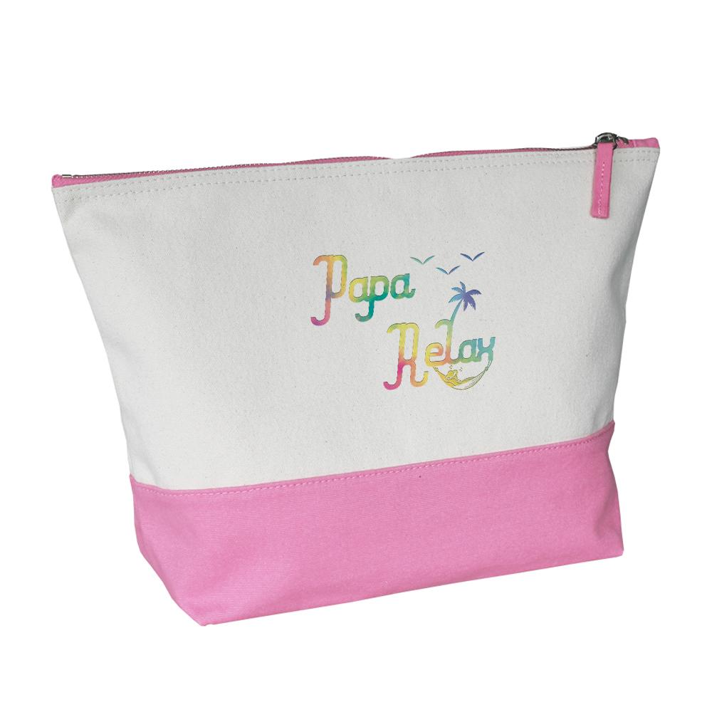 Grande trousse bicolore Papa relax rose