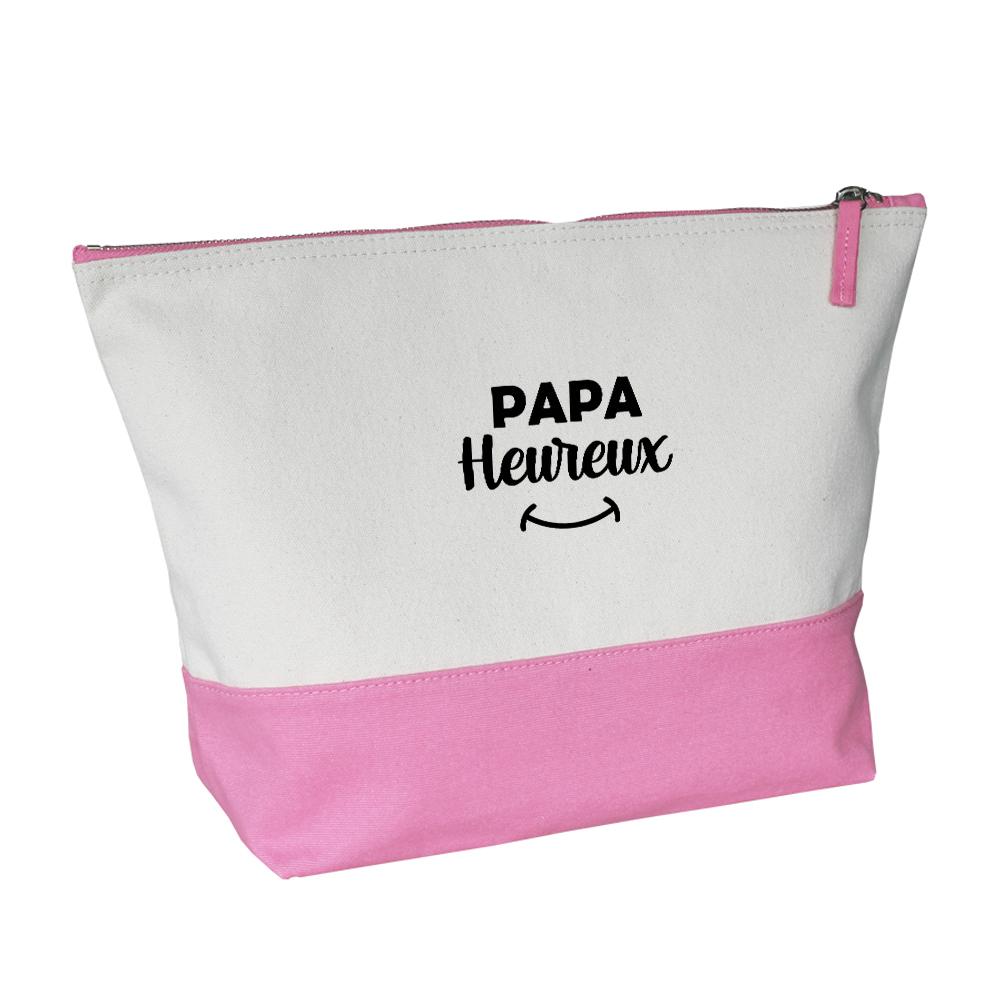 Grande trousse bicolore Papa heureux rose