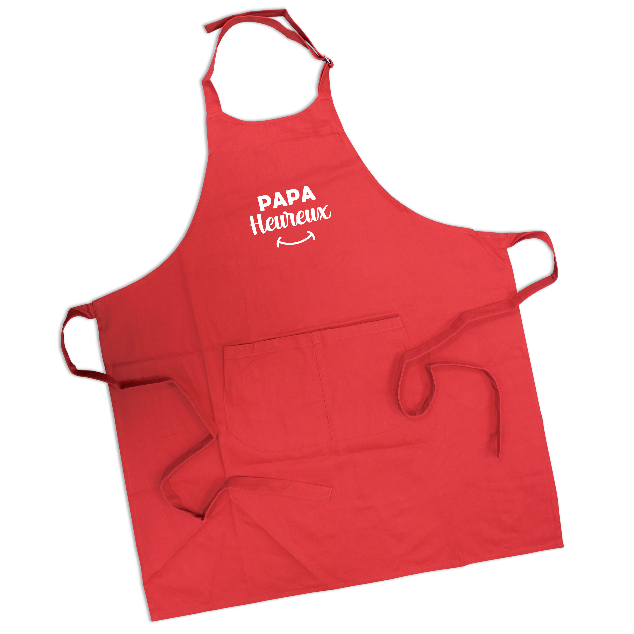 Tablier papa heureux rouge