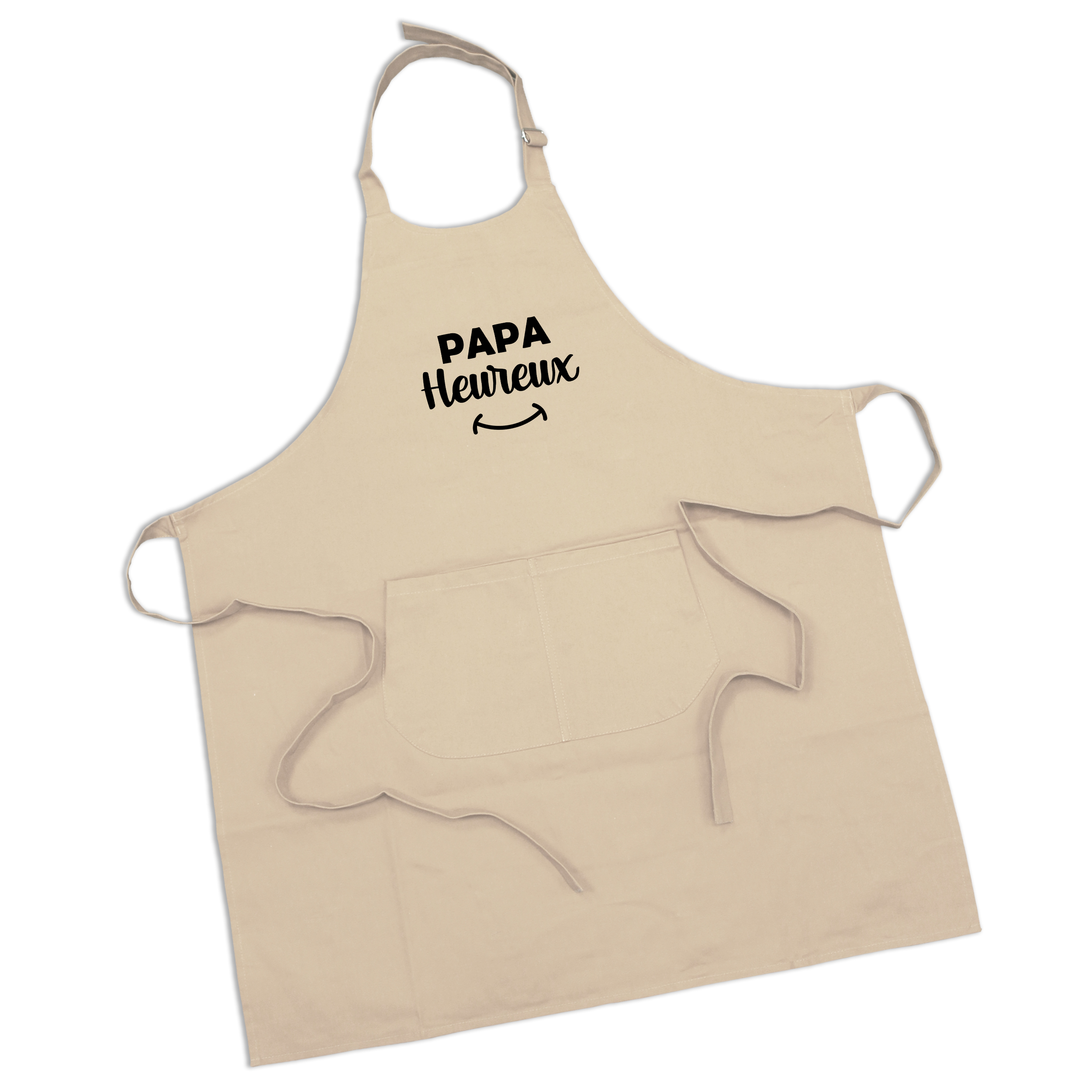 Tablier papa heureux beige