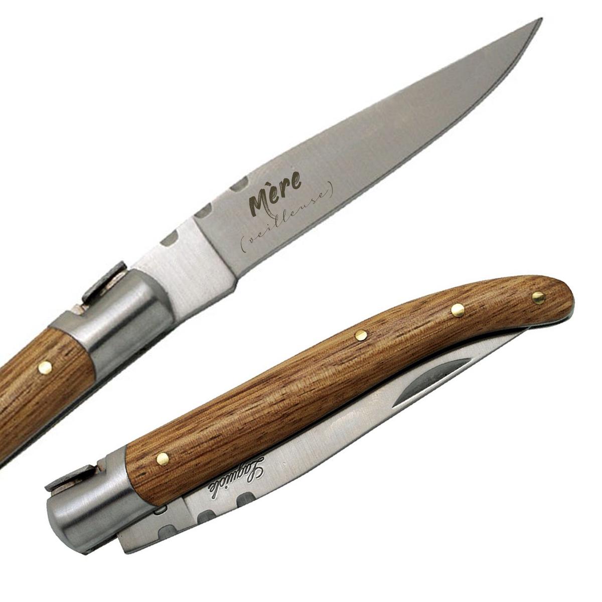 Couteau Laguiole frêne exotique Mère (veilleuse)