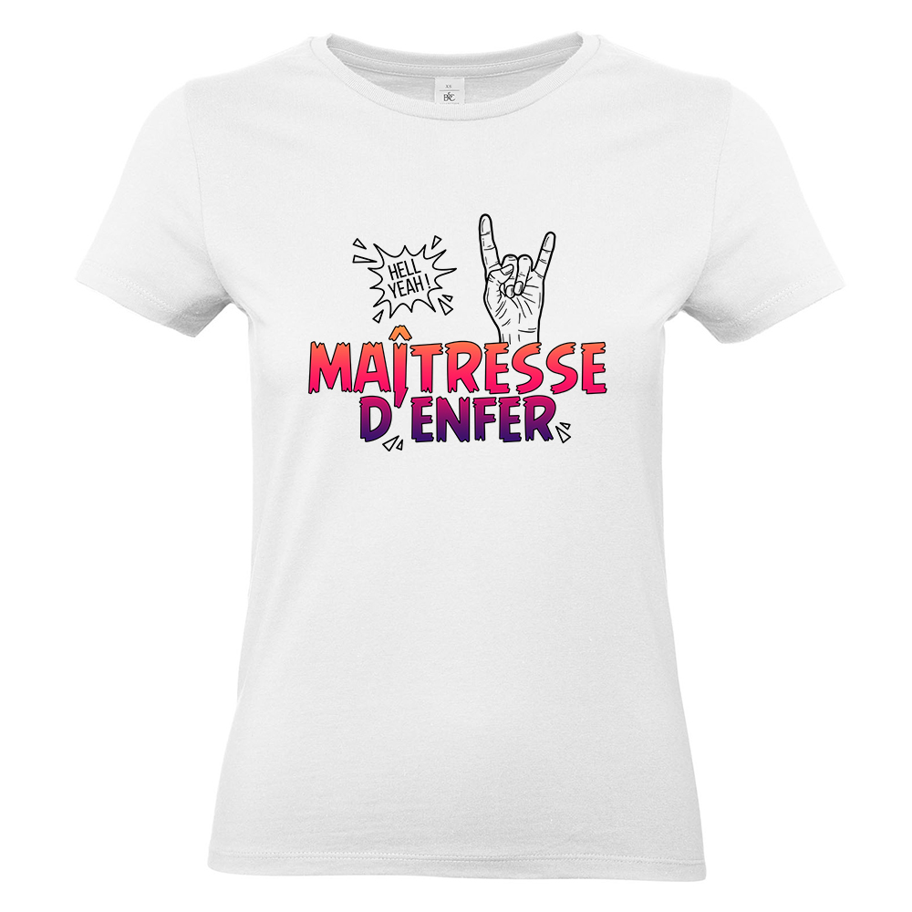 T-shirt maîtresse d'enfer blanc