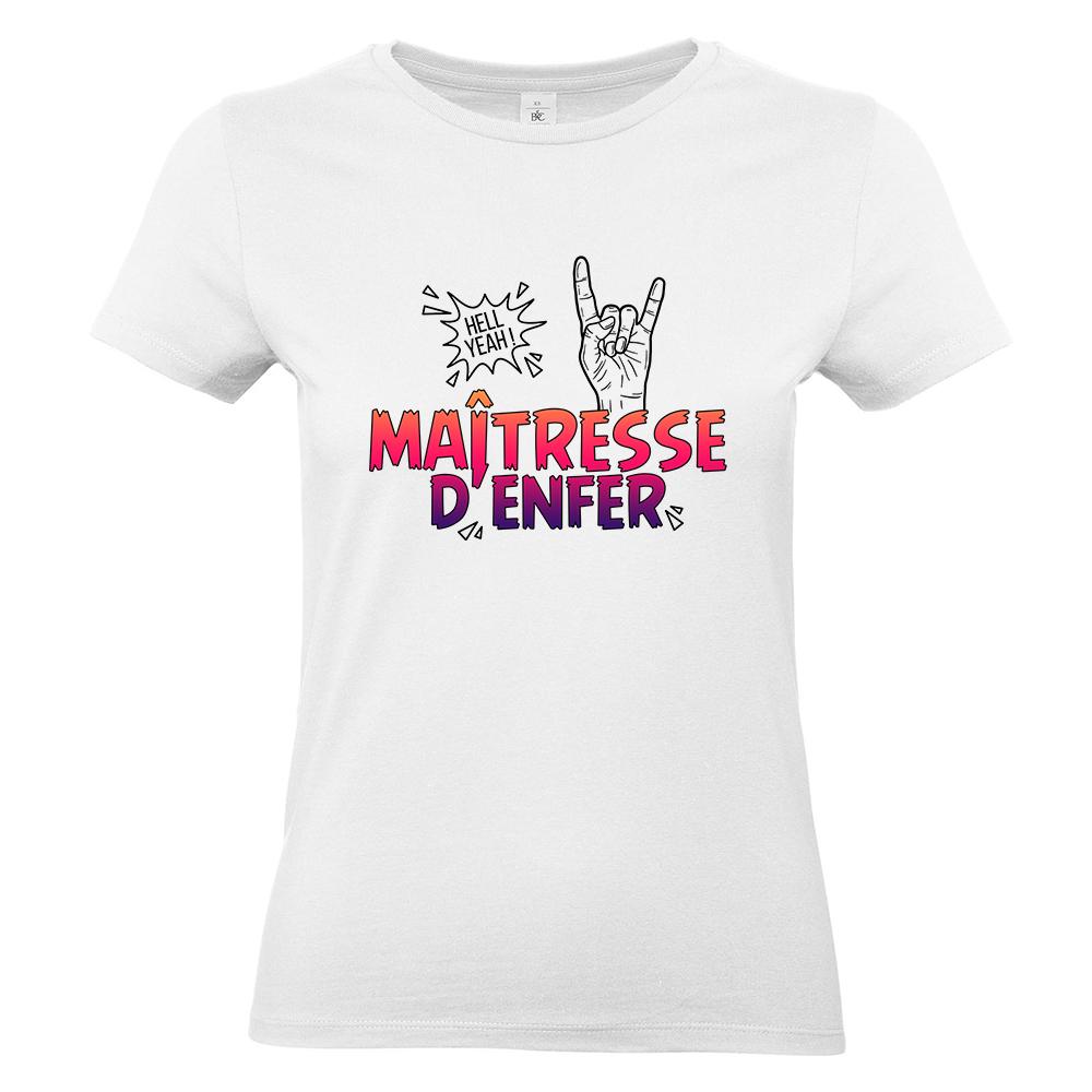 T-shirt maîtresse d'enfer blanc
