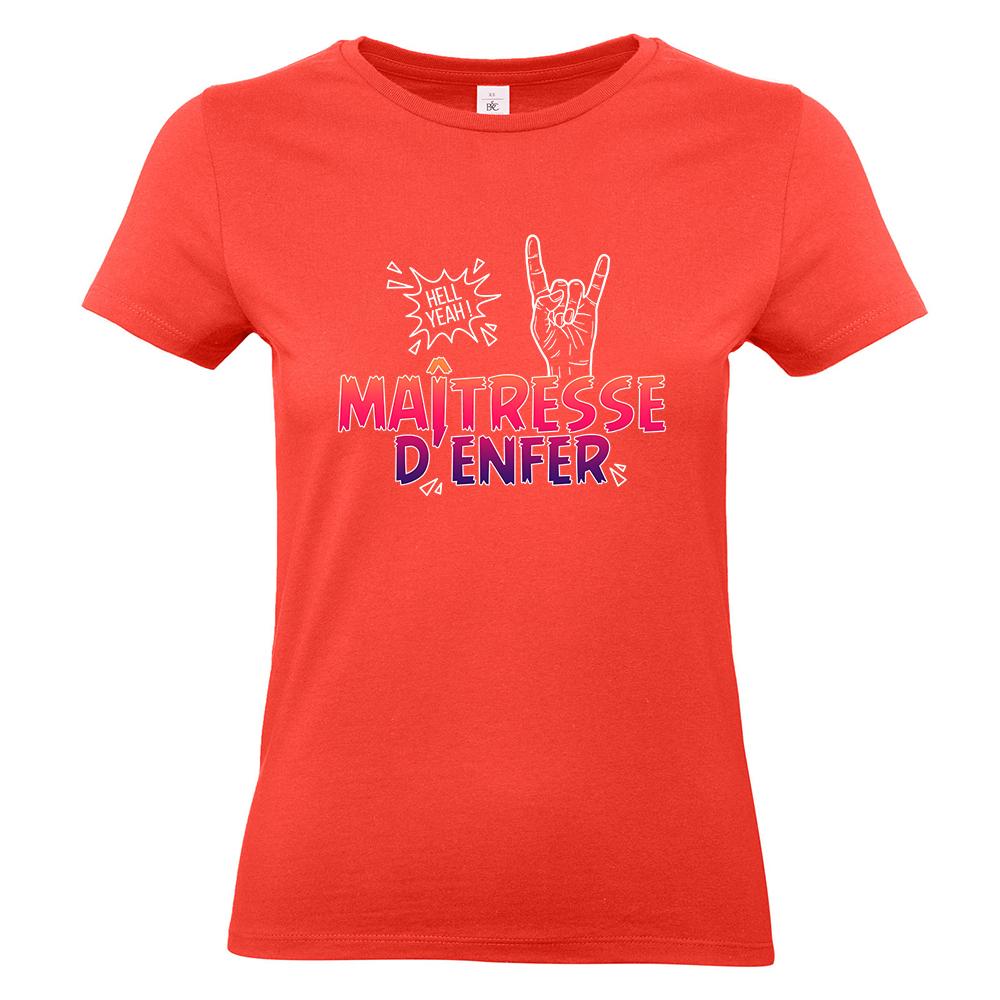 T-shirt maîtresse d'enfer corail