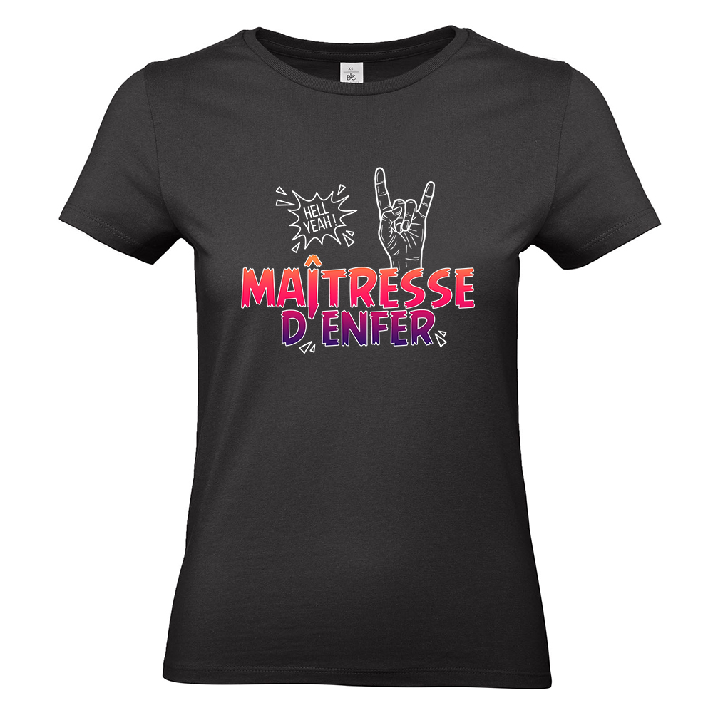 T-shirt maîtresse d'enfer noir