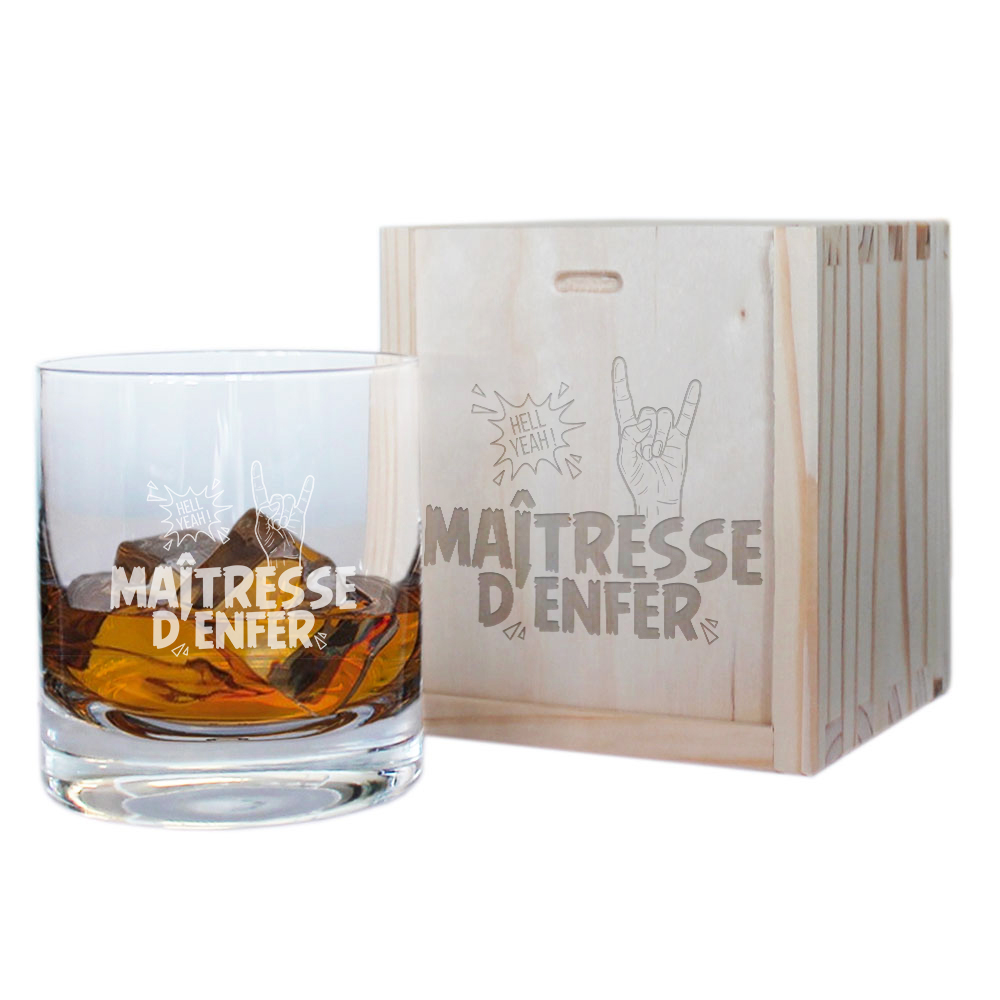 Verre à whisky et son coffret Maîtresse d'Enfer