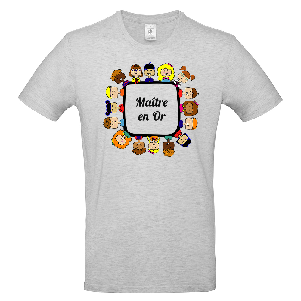 T-shirt maître en or gris