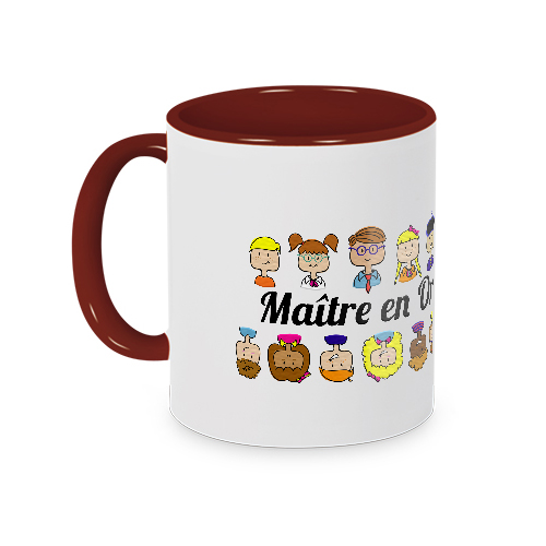 Mug rouge Maître en or