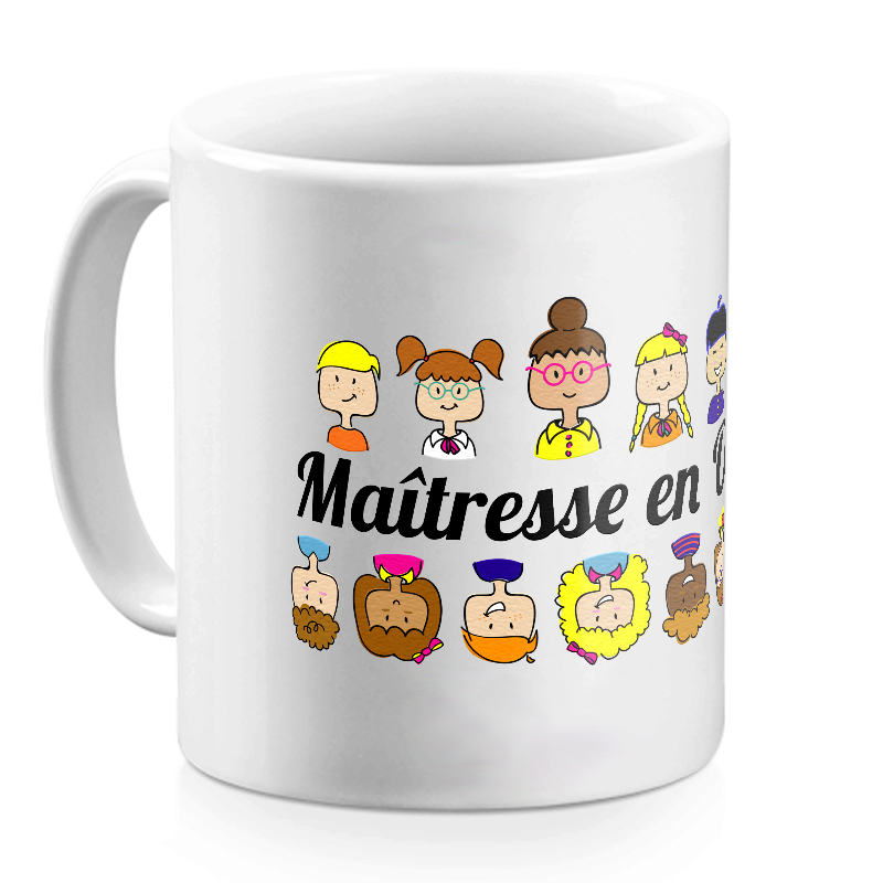 Mug céramique blanc Maîtresse en or