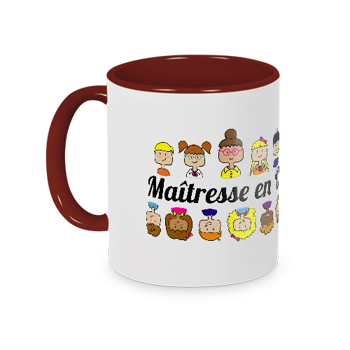 Mug rouge Maîtresse en or