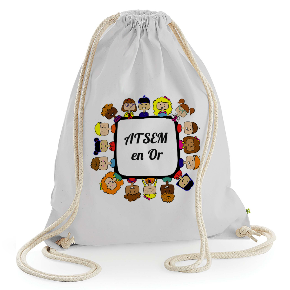 Sac de loisir gris clair ATSEM en or