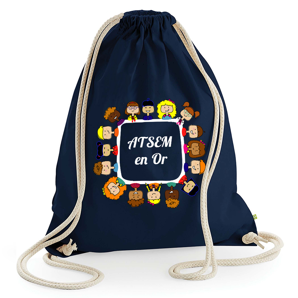Sac de loisir bleu ATSEM en or