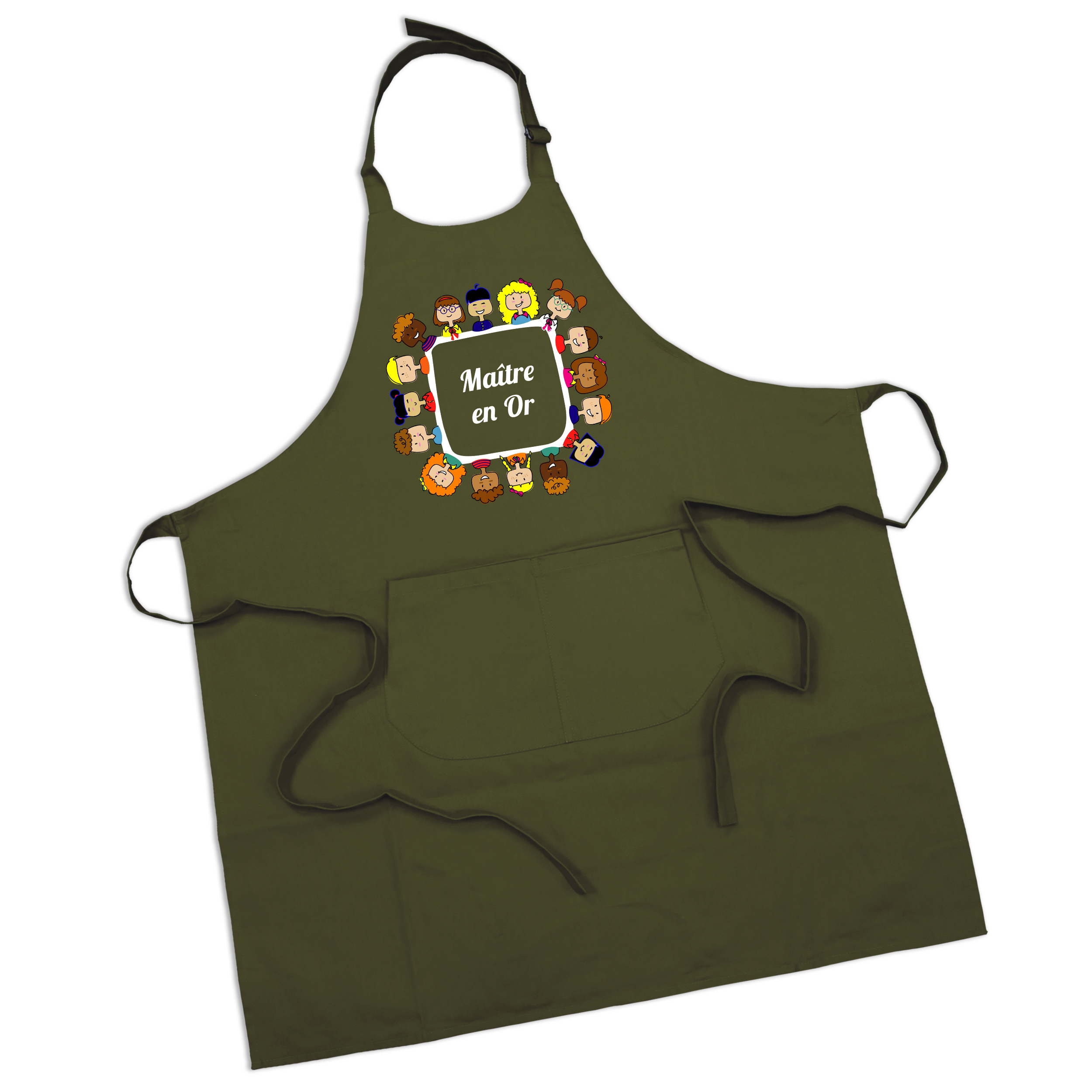 Tablier olive Maître en or
