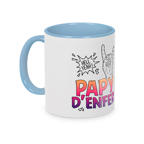 Mug papy d'enfer bleu