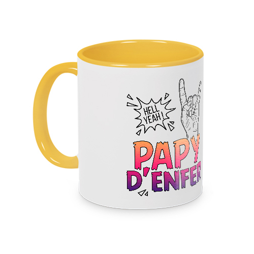 Mug papy d'enfer jaune