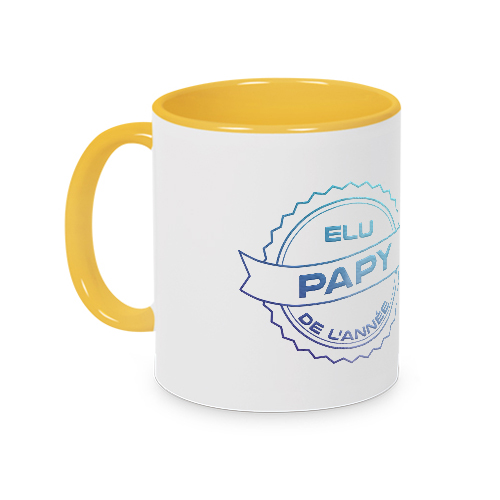 Mug papy poule - cool jaune